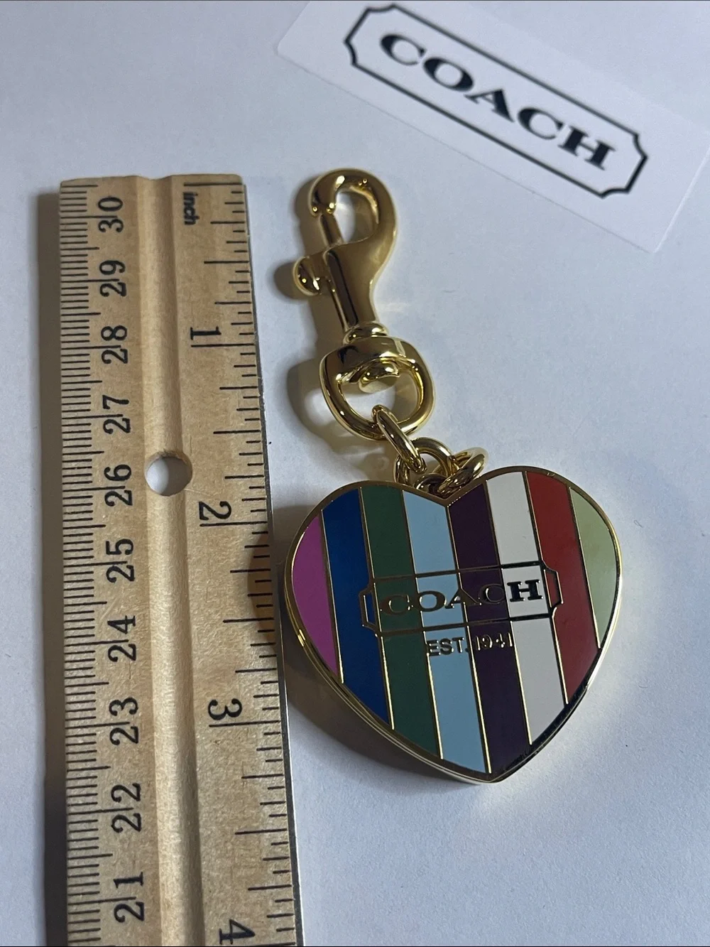 Pending * COACH Legacy Enamel Locket Heart Bag Charm & Pen With Refill